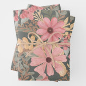 Roze groene vloeren laten Waterverf patroon achter Inpakpapier Vel (In situ)