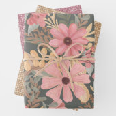 Roze groene vloeren laten Waterverf patroon achter Inpakpapier Vel (In situ)