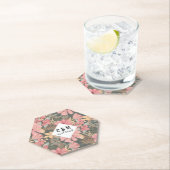 Roze groene vloeren laten Waterverf patroon achter Kartonnen Onderzetters (Insitu)