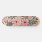 Roze groene vloeren laten Waterverf patroon achter Persoonlijk Skateboard (Horizontaal)