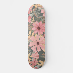 Roze groene vloeren laten Waterverf patroon achter Persoonlijk Skateboard