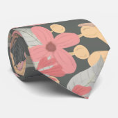 Roze groene vloeren laten Waterverf patroon achter Stropdas (Opgerold)