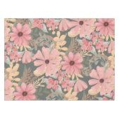 Roze groene vloeren laten Waterverf patroon achter Tafelkleed (Voorkant (Horizontaal))