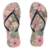 Roze groene vloeren laten Waterverf patroon achter Teenslippers (Voetbed)