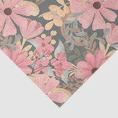 Roze groene vloeren laten Waterverf patroon achter Tissuepapier (Detail)