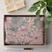 Roze groene vloeren laten Waterverf patroon achter Tissuepapier (Geschenk)