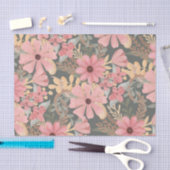 Roze groene vloeren laten Waterverf patroon achter Tissuepapier (Craft)