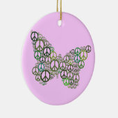 Roze Groene Vredesvlinder Ornament (Rechts)