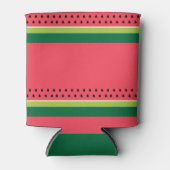 Roze Groene Watermeloen Fruit Gestreepte Zomer Blikjeskoeler (Voorkant)