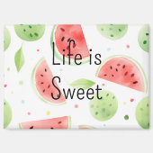 Roze Groene Watermeloen Fruit Magneet (Voorkant)