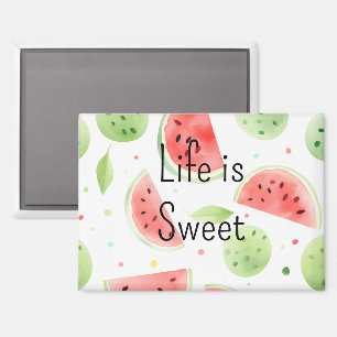Roze Groene Watermeloen Fruit Magneet