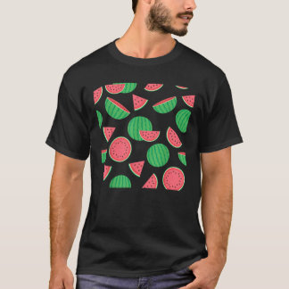 Roze Groene Watermeloen Grappig Zomer Meloen Fruit T-shirt