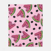 Roze groene watermeloen Melon Slice Wedge Fruiteit Fleece Deken (Voorkant)