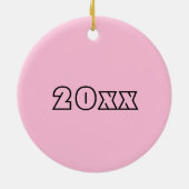 Roze groene watermeloen Melon Slice Wedge Fruiteit Keramisch Ornament (Achterkant)