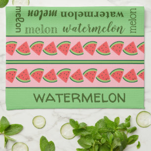 Roze groene watermeloenen bruiloft - Schrift voor Theedoek
