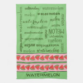 Roze groene watermeloenen bruiloft - Schrift voor  Theedoek (Verticaal)
