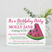 Roze groene watermelon Slice Birthday Party Shower Kaart (Staand voorkant)
