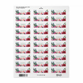 Roze groene Waterverf bloemen  Floral Chic Etiket (Full Sheet)