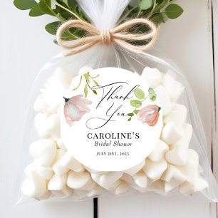 Roze Groene Waterverf Bloemen Vrijgezellenfeest Cl Ronde Sticker