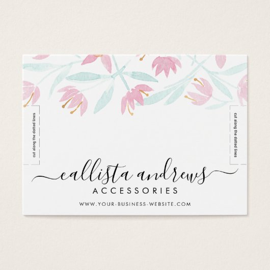 Roze groene Waterverf Bracelet display Visitekaartje (Voorkant)