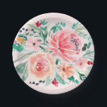 Roze groene Waterverf Floral paper Bord<br><div class="desc">Roze groene Waterverf Floral paper Bord</div>