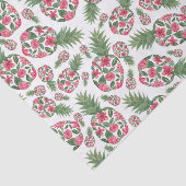 Roze groene Waterverf Floral Pineapples Patroon Tissuepapier (Detail)
