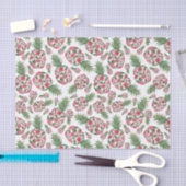 Roze groene Waterverf Floral Pineapples Patroon Tissuepapier (Craft)