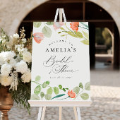 Roze groene Waterverf Floral Vrijgezellenfeest Wel Poster