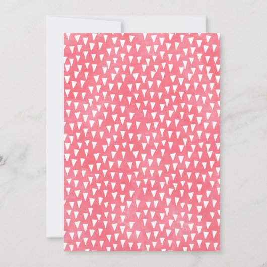 Roze groene waterverf safari verjaardagsuitnodigin kaart (Achterkant)