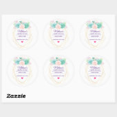 Roze & Groene Waterverf Sappige Kaarszeep Ronde Sticker (Vel)