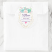 Roze & Groene Waterverf Sappige Kaarszeep Ronde Sticker (Tas)