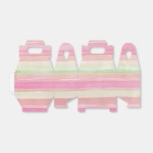 Roze groene Waterverf Stripe Cadebox Bedankdoosjes (Uitgevouwen)