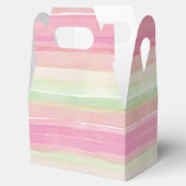 Roze groene Waterverf Stripe Cadebox Bedankdoosjes (Geopend)