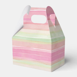 Roze groene Waterverf Stripe Cadebox Bedankdoosjes