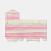 Roze groene Waterverf Stripe Cadebox Bedankdoosjes (Uitgevouwen)