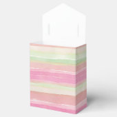 Roze groene Waterverf Stripe Cadebox Bedankdoosjes (Geopend)