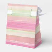 Roze groene Waterverf Stripe Cadebox Bedankdoosjes (Achterkant)