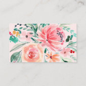 Roze groene Waterverf ventilatorbehuizing Kaart Visitekaartje (Achterkant)