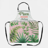 Roze groene Waterverf verlaat Plant mama Schort (Voorkant)