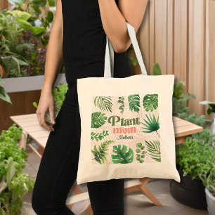Roze groene Waterverf verlaat Plant mama Tote Bag
