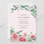 Roze groene Waterverf Vrijgezellenfeest Kaart (Voorkant)