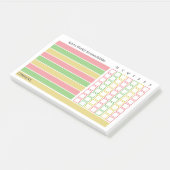 Roze Groene Weektaken Huishoudelijke Taken Kalende Post-it® Notes (Schuin)