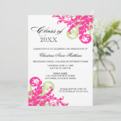 Roze groene wervelkolom Afstuderen Aankondiging (Staand voorkant)