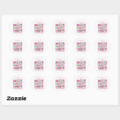 Roze Groene Whimsical Kerstmis Ronde Sticker (Vel)