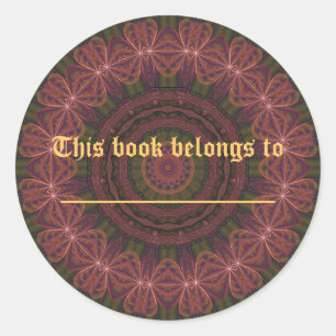 Roze & Groene Wiel Kaleidoscoop Ronde Sticker