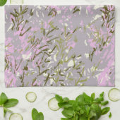 Roze Groene Wilde Bloementuin Keuken Theedoek (Gevouwen)