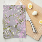 Roze Groene Wilde Bloementuin Keuken Theedoek (Quarter Fold)