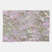 Roze Groene Wilde Bloementuin Keuken Theedoek (Horizontaal)