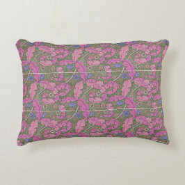 Roze & groene William Morris bloemmotief Acanthus  Accent Kussen