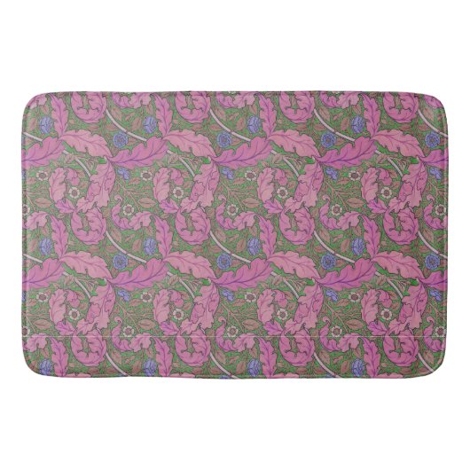 Roze & groene William Morris bloemmotief Acanthus Badmat (Voorkant)